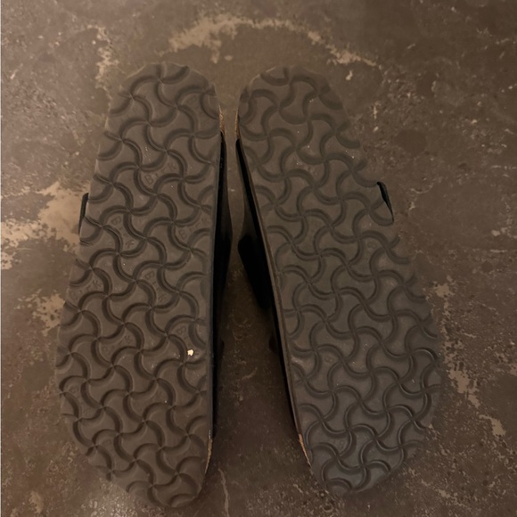 Black Birkenstocks with Gold Buckles - Picture 2 of 4